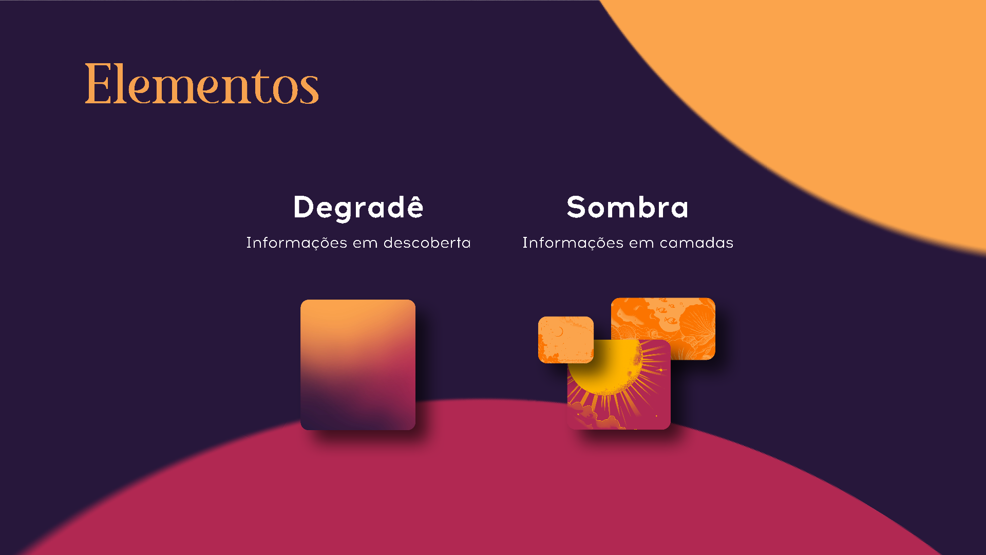 Elementos: degradê e sombra