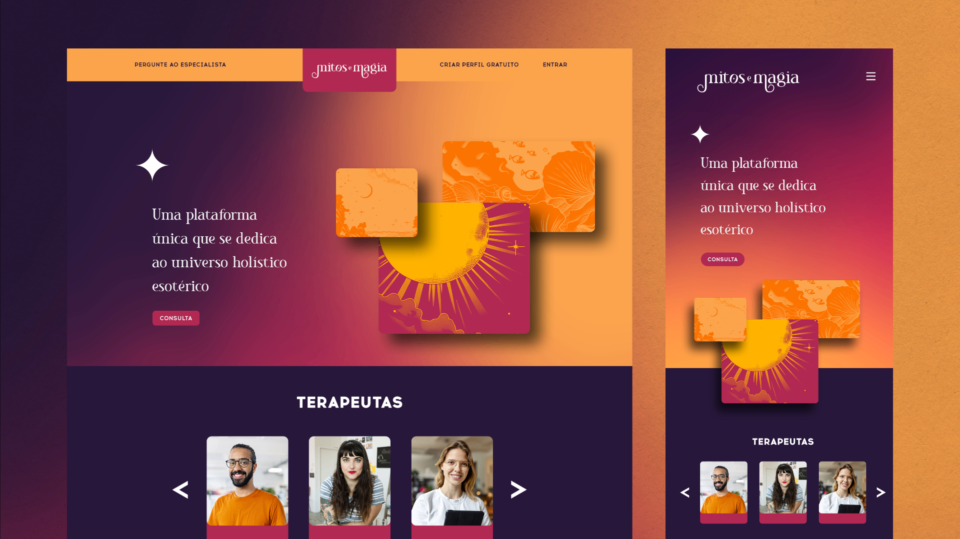 Plataforma em desktop e mobile